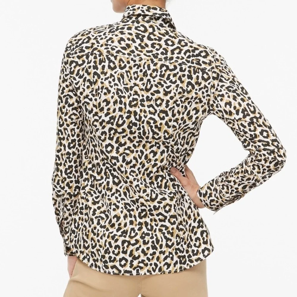 J. Crew Leopard Print Button-Up Shirt